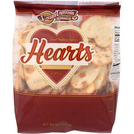 VALLEY LAHVOSH Lahvosh Crackerbread Hearts Original Deli Bags 8 oz., PK12 4701200